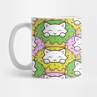 Cute cats eating yummy donuts Mug